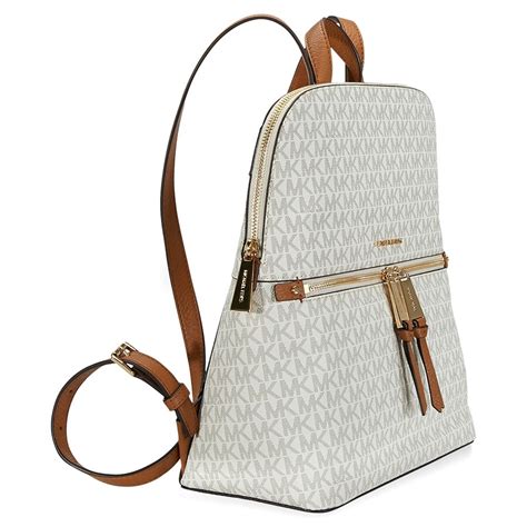 michael kors rhea medium slim logo backpack for sale vanilla|Michael Kors rhea studded backpack.